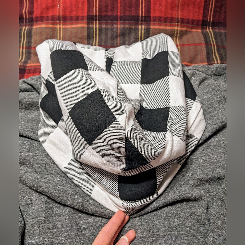 PINK Victoria's Secret Buffalo Check and Sherpa Lined Hood Hoodie Sweatshirt L - Picture 4 of 10